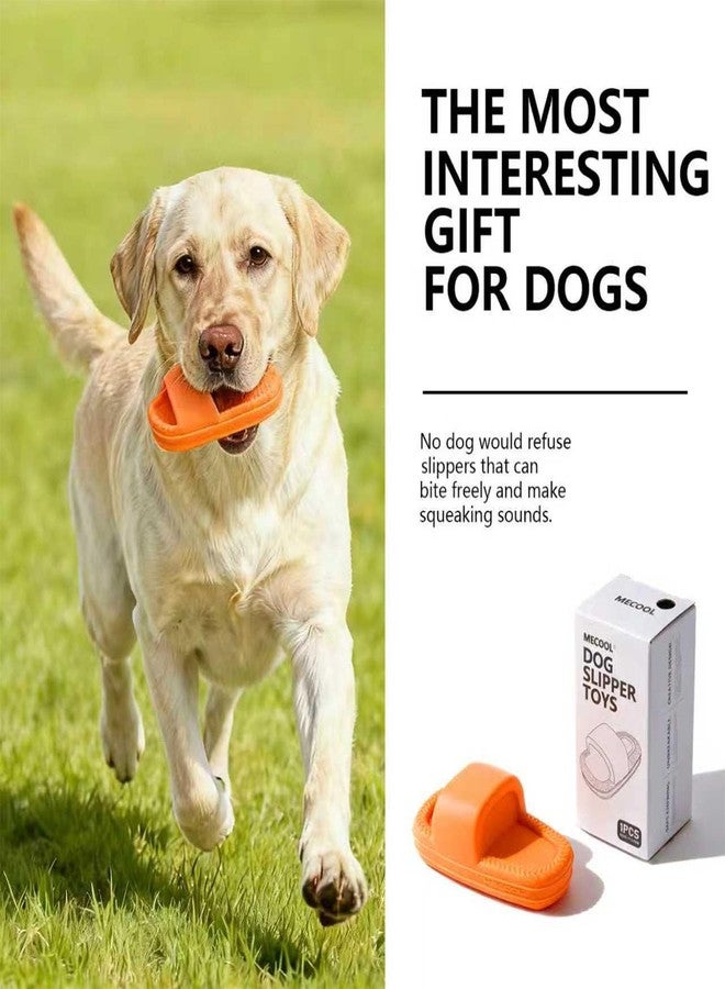 ميكول لعبة كلاب ميكول، شباشب غير قابلة للكسر، ألعاب كلاب تصدر صوتاً أثناء التسنين، مناسبة للمضغ، حجم مناسب للسلالات المتوسطة والصغيرة (برتقالي) - Image 3